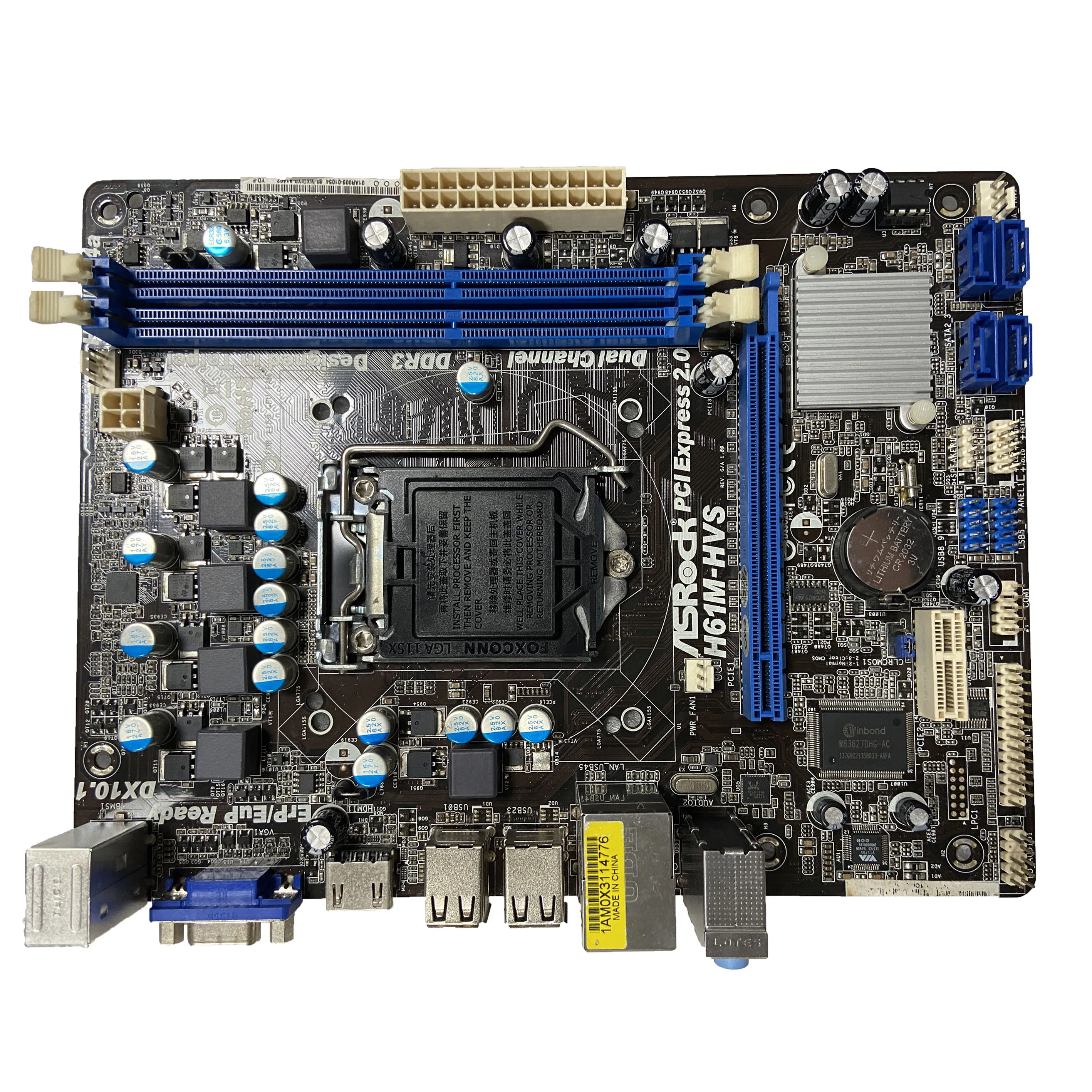 Motherboard H61M-HVS with Inter H61 LAG 1155 16GB DDR3 for desktop computer motherboard