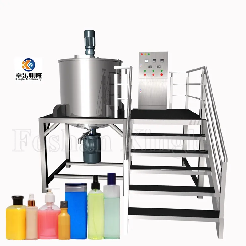 Conditioner Mixer Homogenizer Shampoo Emulsifying Cosmetic Cream  Making Machine Single Layer Caustic Soda Chemical Mixing Tank