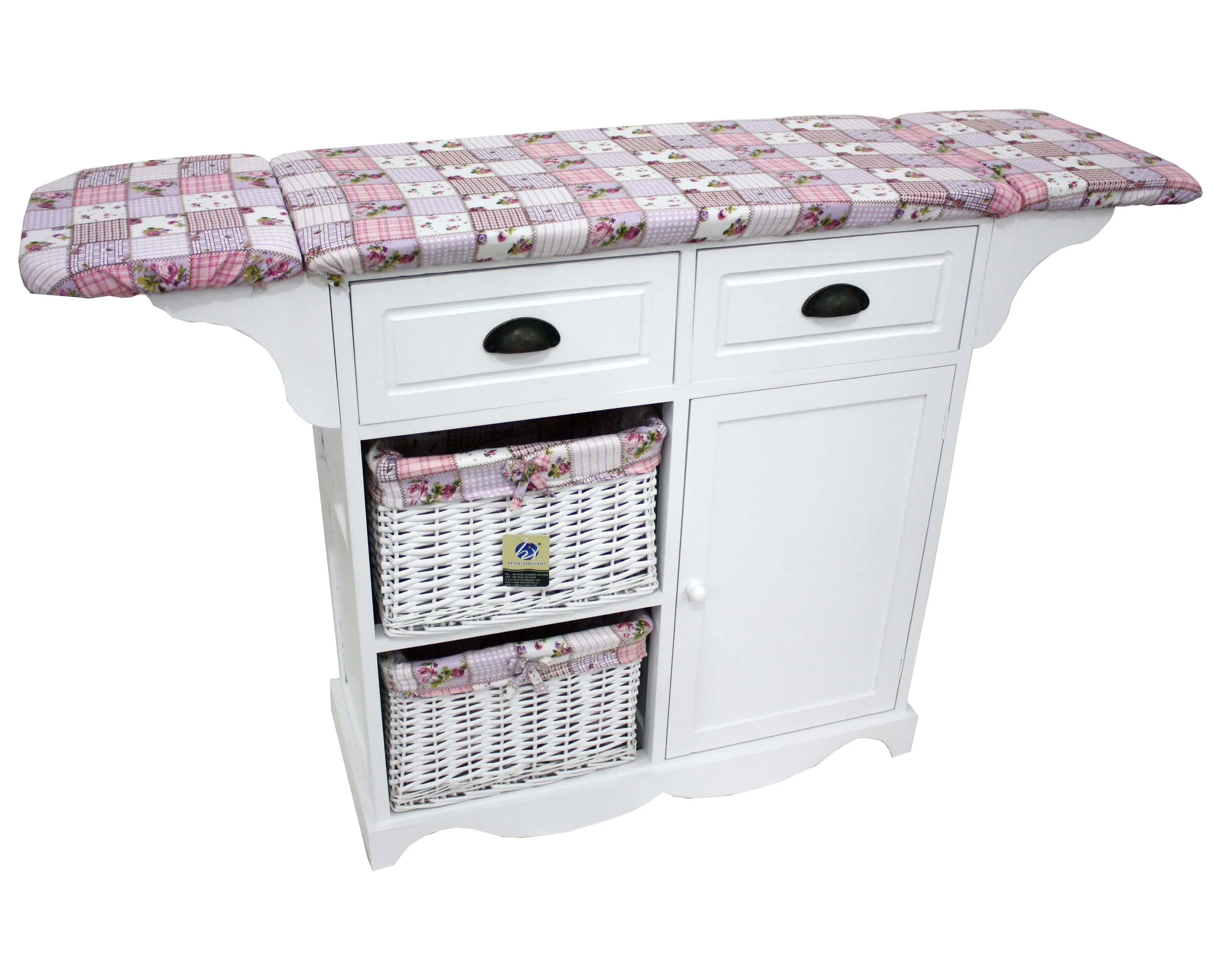 new product wood furniture living room wooden folding ironing board with storage drawers