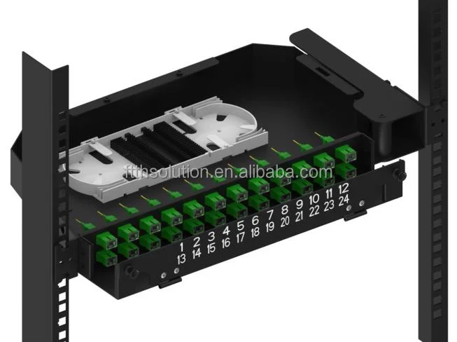 19 inch rack mount Rotatable 1U ODF  fibre optique ftth 24 port SC fiber patch panel
