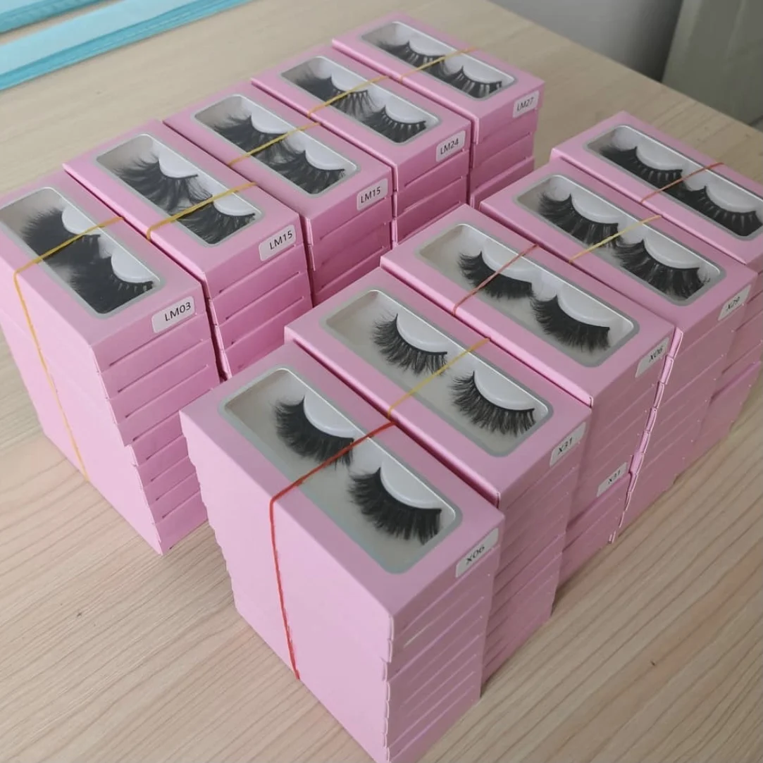 
Wholesale Custom Eyelash Suitcase Packaging Natural Long Luxury Mink Lashes1 00% Real 3D Mink Eyelashes 