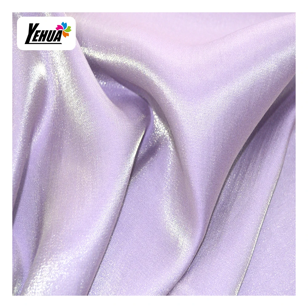 Viscose Nylon Charmeuse satin Fabric Shiny Shimmer Cotton Fabric Glitter For Dresses lady dress