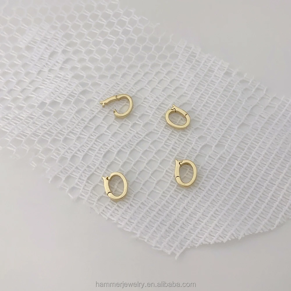 Wholesale 14k Real Gold Necklace Connector Charm Clip Clasp for DIY Necklace And Bracelet Jewelry Making Findings