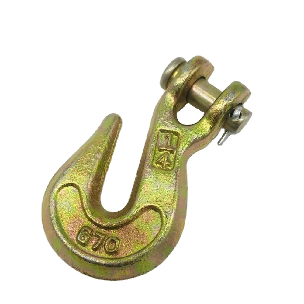 China Manufacturers lifting grab hook Painted G80 Clevis grab Hook With Steel Latch Safety Chain Hooks