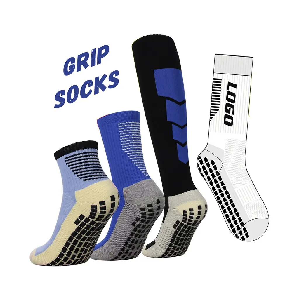 Пользовательские футбольные спортивные носки спортивные Нескользящие черные футбольные носки