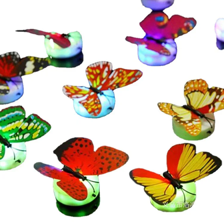 Creative Gift Adhesive Led 3d Butterfly Glowing Home decor Wall Stickers For kids Room Decoration