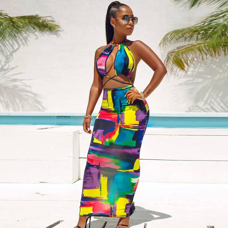 
Sling V-neck Package Hip Dress Wholesale Ladies Clothing Market Karachi Backless Summer Dress 