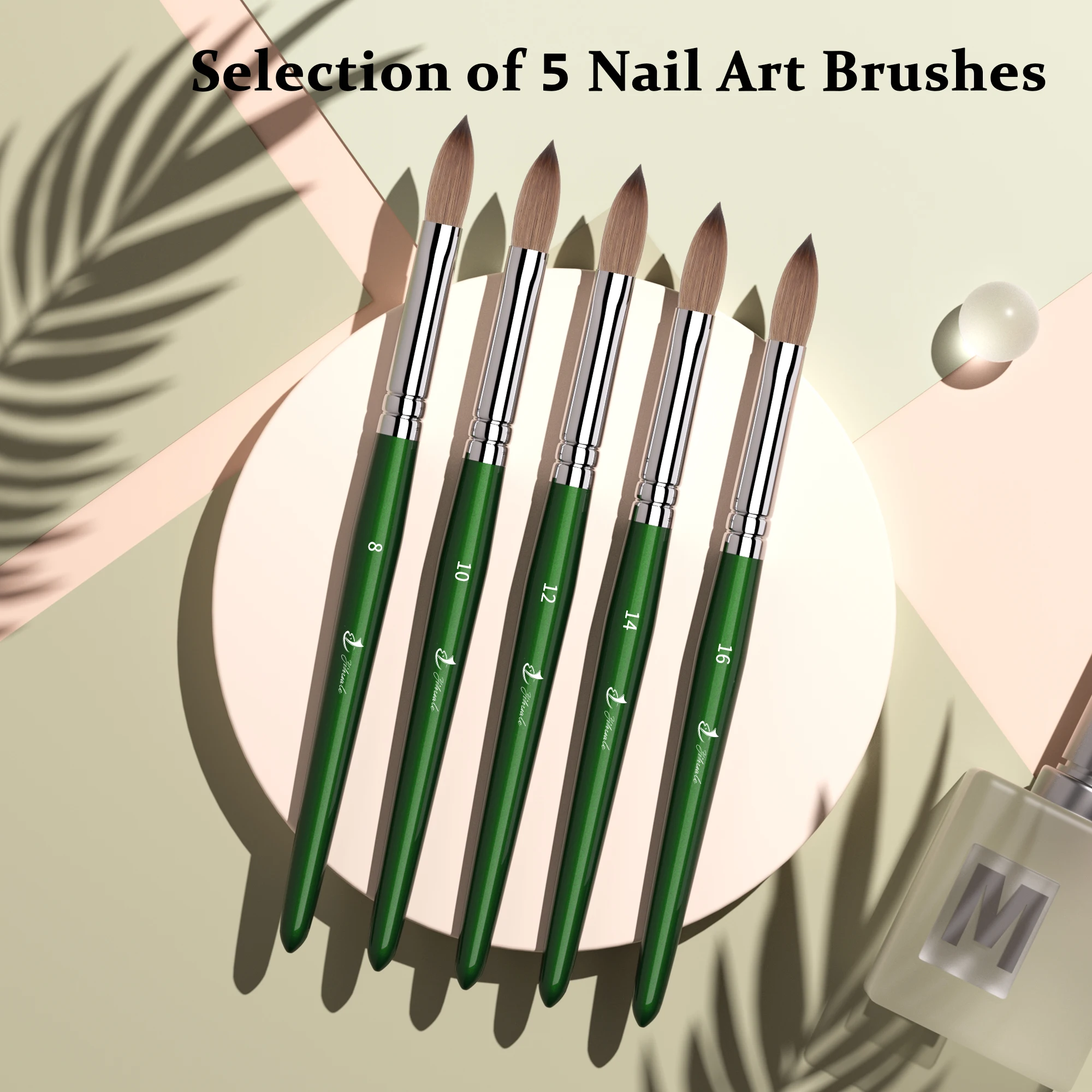 Professional Kolinsky Sable Nail Brush with Wood Handle Acrylic Sizes 8 10 12 14 16 for Beauty Use