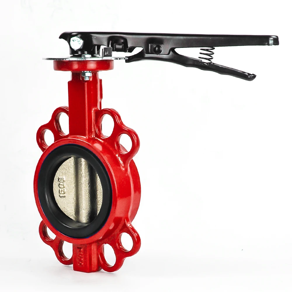 DN65 Handwheel operated cf8 body Wafer Connection SS304/CF8 soft sealing butterfly valve
