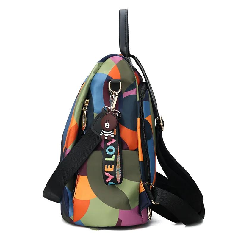 2020 Fashionable Women Waterproof Bagpack Anti Theft Ladies Nylon Backpack