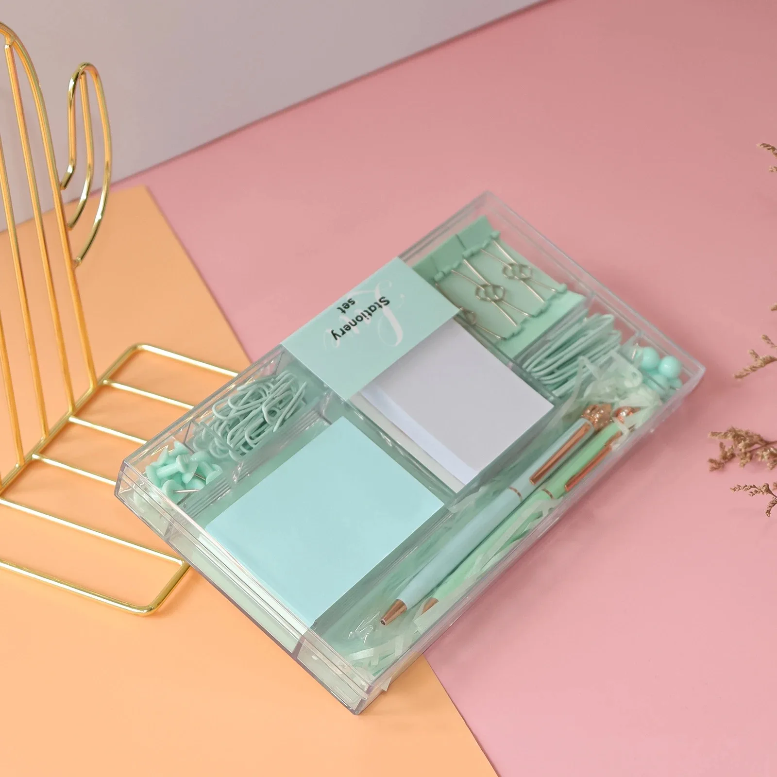 Wholesale mini push pin pen kids school stationery gift set cute stationery set for children