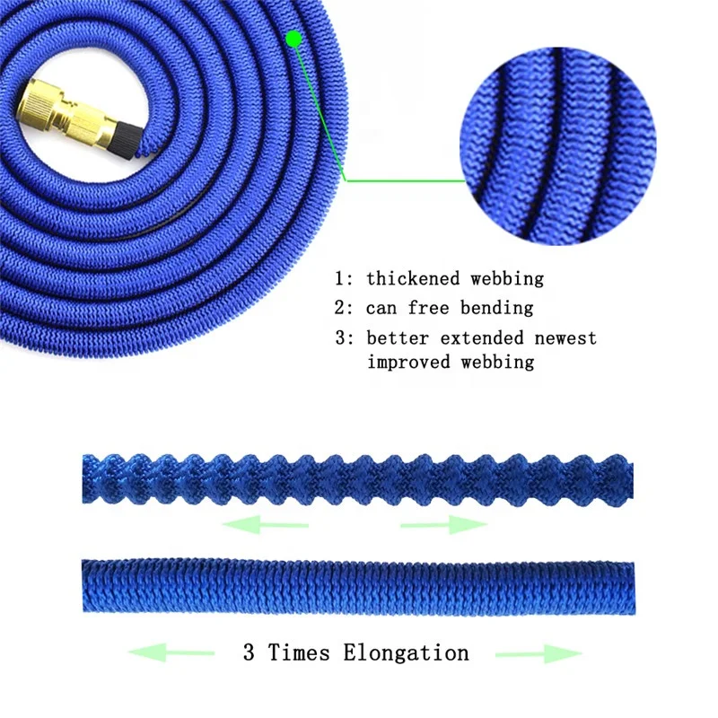 Garden Watering Hose Alloy Nozzle 2 layers High Pressure wash car water expand Garden hose water spray gun garden