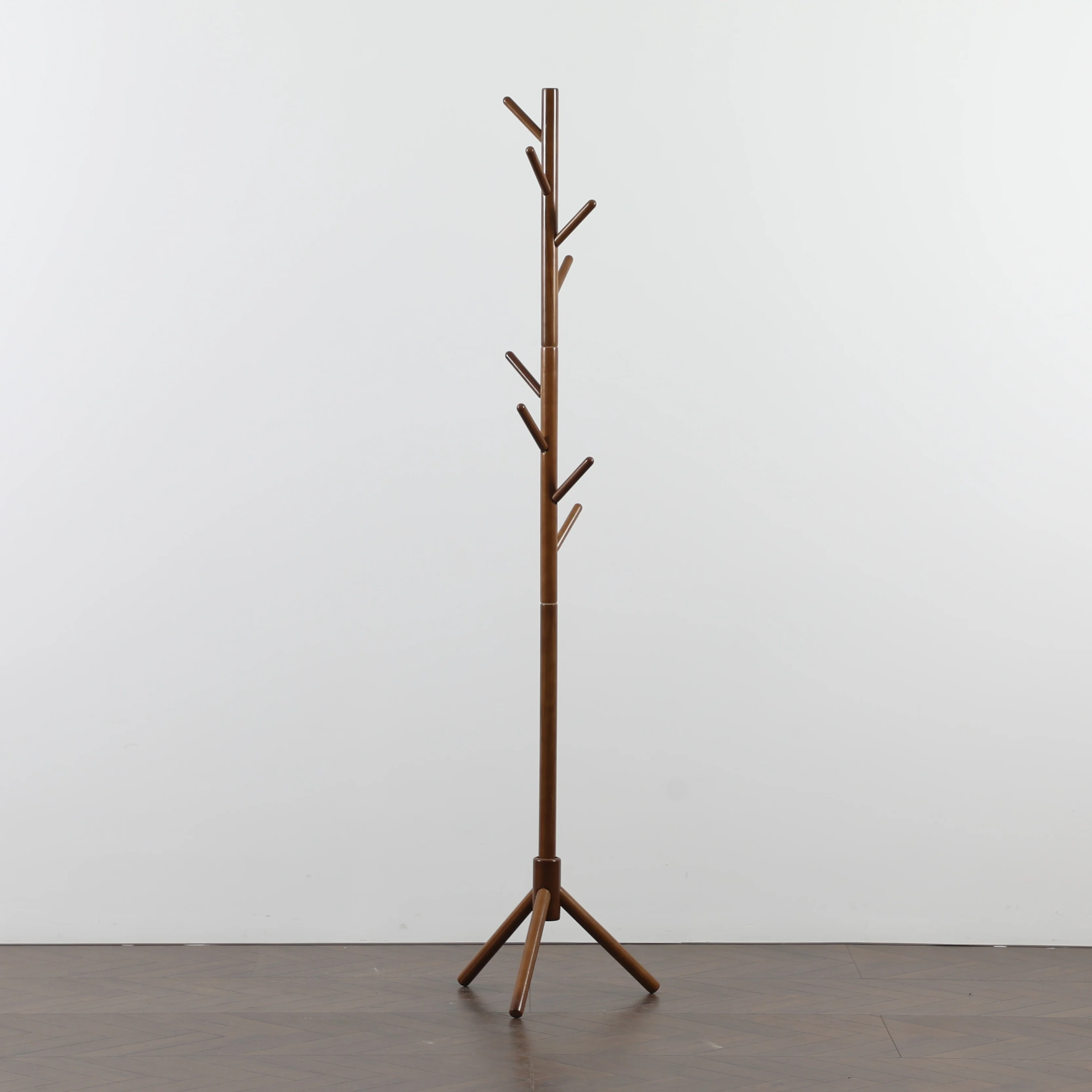 Wholesale Bedroom Living Room Furniture Modern Light Grey Assembled Standing Wooden Coat Rack