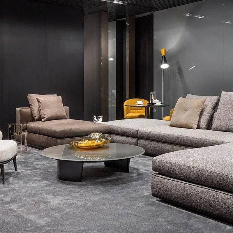 Italian style living room furniture wooden coffee table Basse Moderne round coffee table