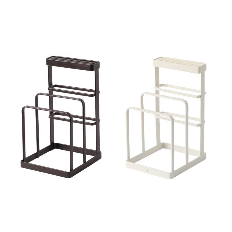 Cheap Price Kitchen cutting board rack vertical knife holder pan and pot lid organizer rack holder knives rack