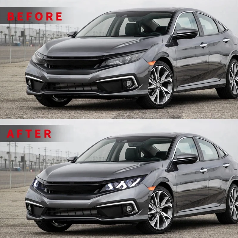  Архаического для civic полный светодиодный налобный фонарь седан с DRL plug & play Lamborghini дизайн 2016-2020 honda хэтчбэк