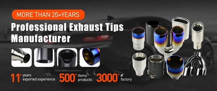 Decorate Exhaust Muffler Tail Pipes Stainless Steel Black Carbon Fiber Universal Exhaust Tips for Car