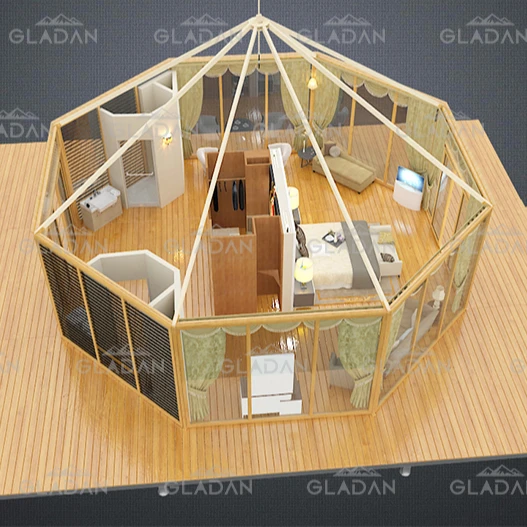 GLADAN Tents Manufacturer Ready Made Homes Modern Design Office Tent 32 sq.m Luxury Modular Homes Prefab Houses