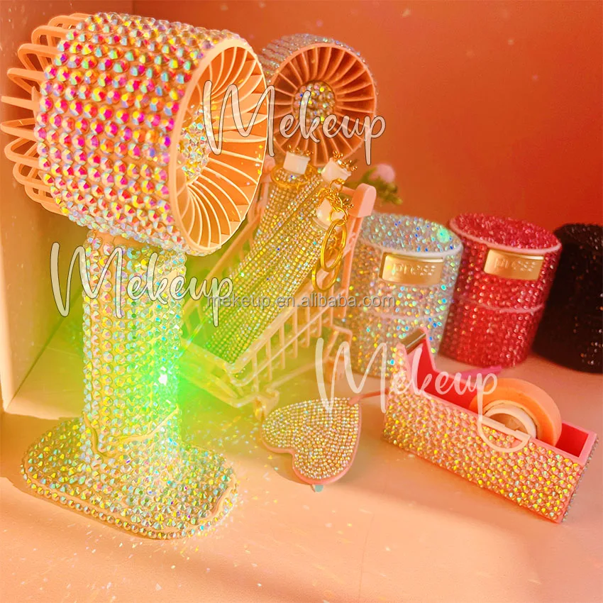 Handheld UBS Portable Fan Summer Rechargeable Battery Mini DIY Diamond Fans For Lash Dryer