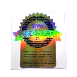 Custom Logo Die Cut Self Adhesive Rainbow Holographic Vinyl Label Stickers for Original Product