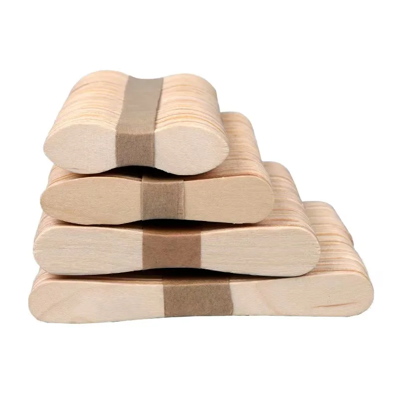 Low MOQ birch wood ice cream stick/spoon wooden popsicle sticks waxing spatulas with brand logo
