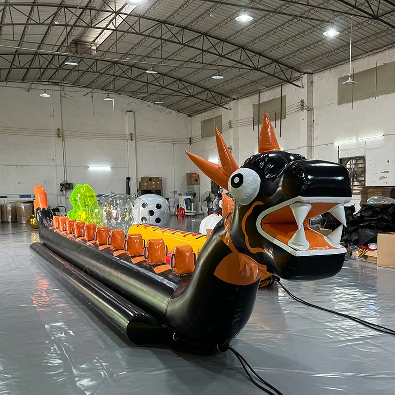 10 Person Water Games Inflatable Towable Flying Fish PVC Inflatable Banana Boat With Dragon Design
