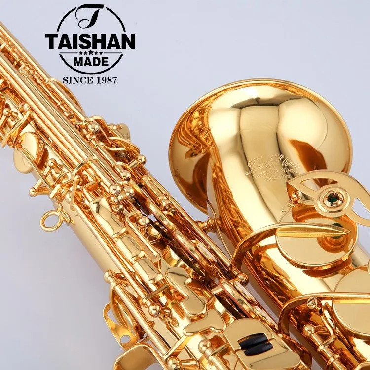 High F# Eb Key Golden Lacquer Surface Musical Instrument Alto Saxophone
