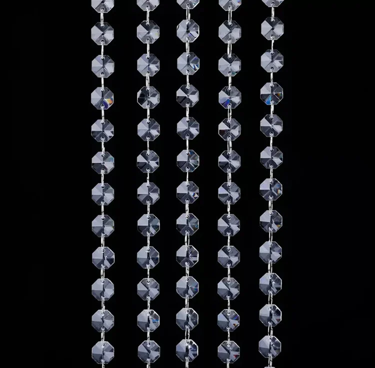 SSS grade 100mm  hanging octagon beads crystal   chain crystal chandelier beads for chandelier