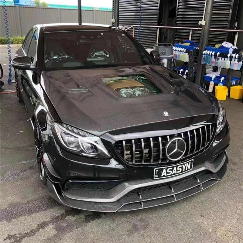 W205 капот из углеродного волокна C180 C200 для Mercedes Benz 2015-2018 Класс C