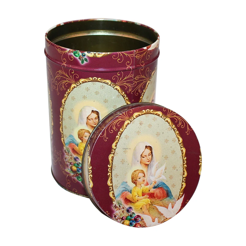 Packaging Decorative Tin Box Round Tea Leaf Box Wholesale Coffee Capacity Metal Cans