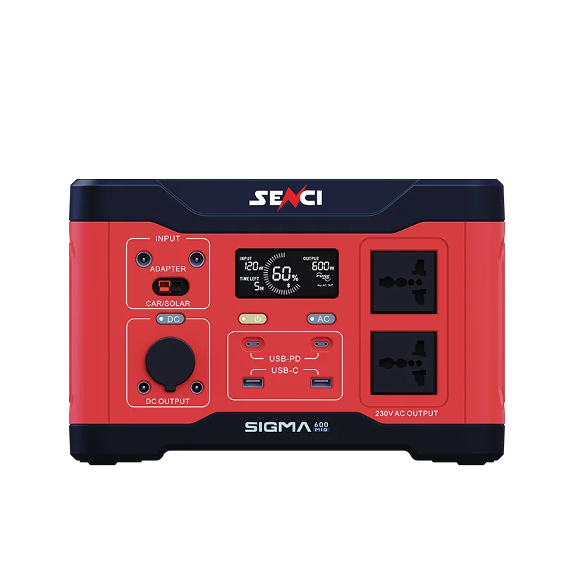 Senci 600W 508.2Wh With Type C PD QC3.0 Pure Sine Wave 110-240v Solar Power Station For outdoor