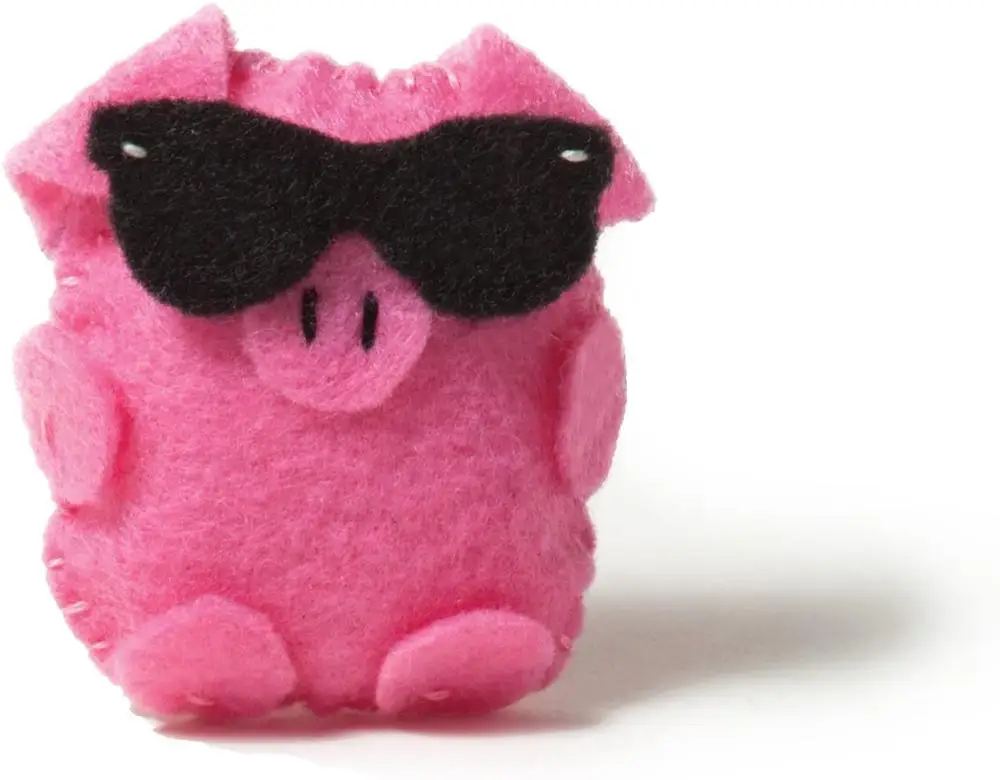 
 Пасхальные черные солнцезащитные очки, декоративные набивные животные, милая розовая свинка, ручная работа, поделки «сделай сам», Свинка Пеппа, войлочная ткань, наборы для шитья, поделки  