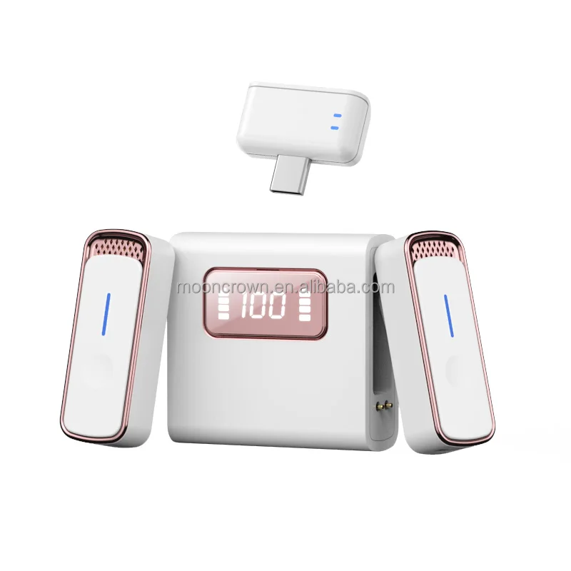 Белый Профессиональный портативный беспроводной микрофон Lavalier с зарядным чехлом для Android iphone