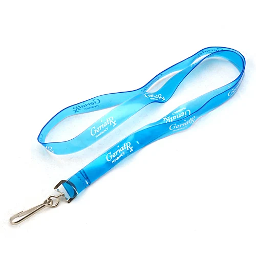
Custom clear blue Waterproof pvc lanyard with silk screen printing 