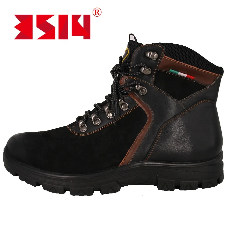 China manufacturer black  leather  boots safety shoes
