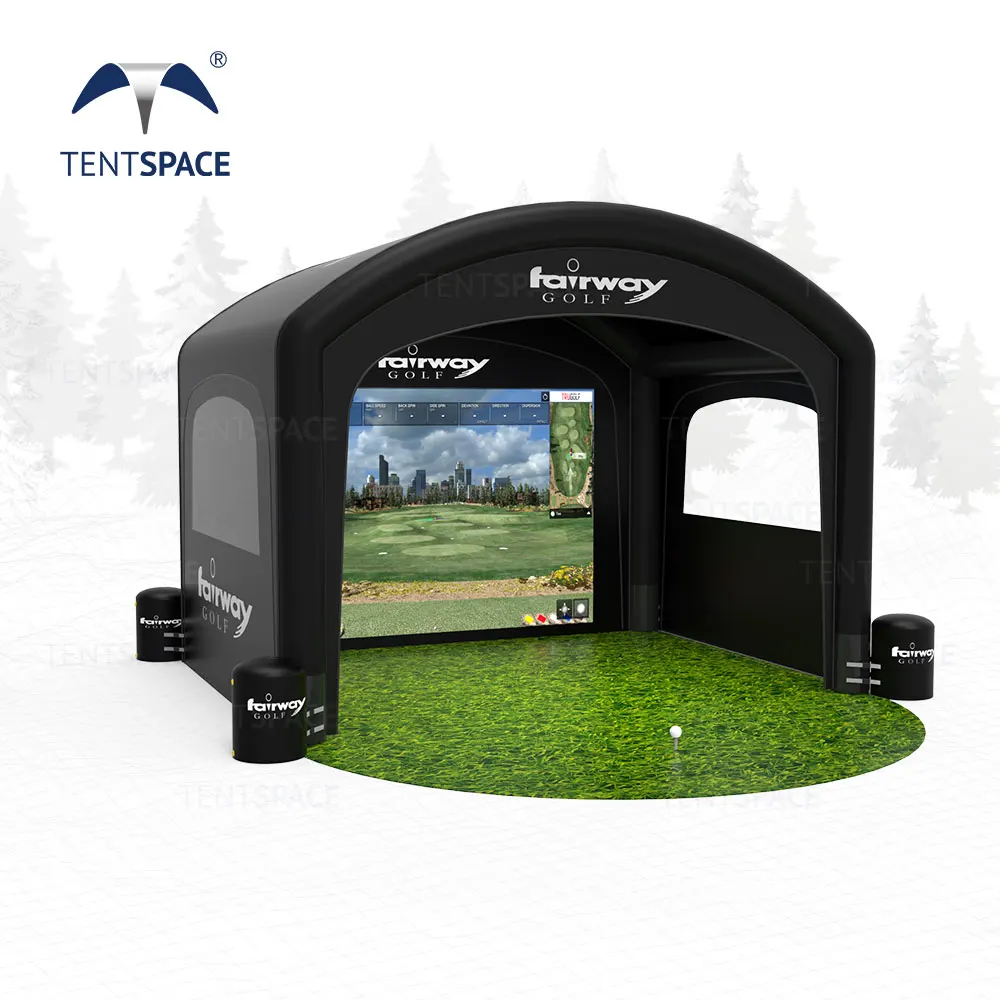 New design golf simulator enclosures indoor inflatable golf simulator tent