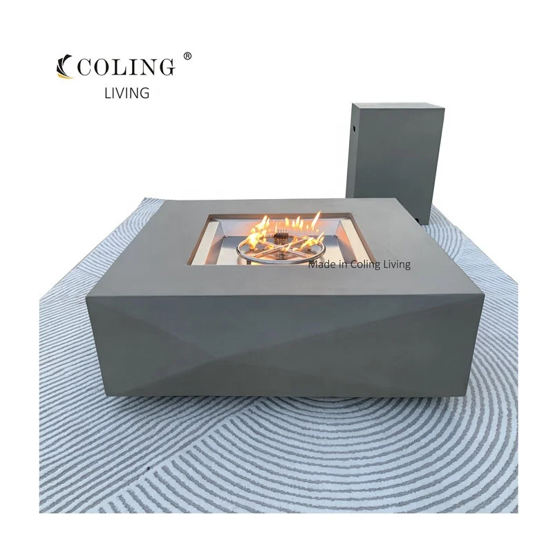 CG093-2 Concrete Firepits Natural Gas Outside Patio Heater Lava Rock Electronic gas fireplace for backyard