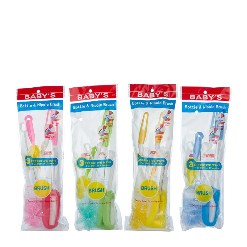 Baby Bottle Brush Set Baby Nipple 360-degree Rotating Clean Sponge Spout Cup Brush Kit Bottle Clean Tool For Baby Gifts