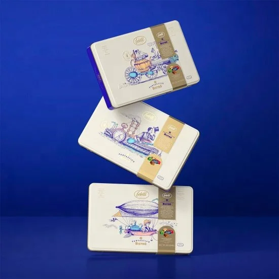 Индивидуальные Конфеты шоколадный бисквит дизайн подарочная коробка для вечеринки по случаю Дня Рождения металлическая жестяная коробка для упаковки