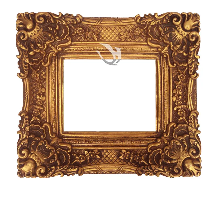 Custom gold engraved macrame oil painting frame bedroom hallway photo frame wall decoration