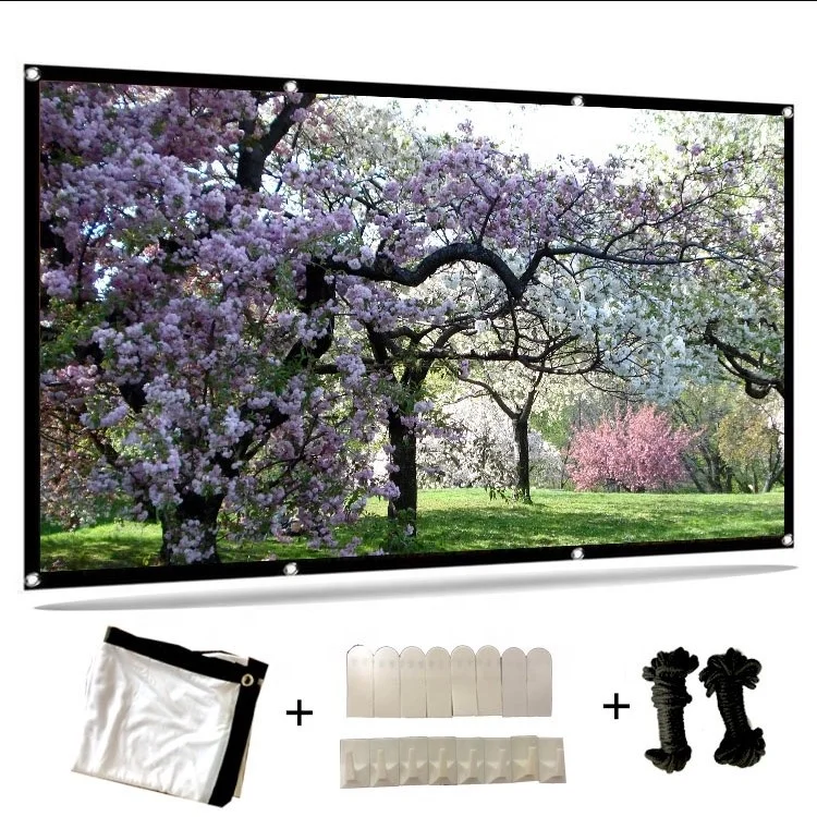 Wall Movie 4K Fixed Phone Screen Curtain Mini Projector and Screen Set for Video LED Projector