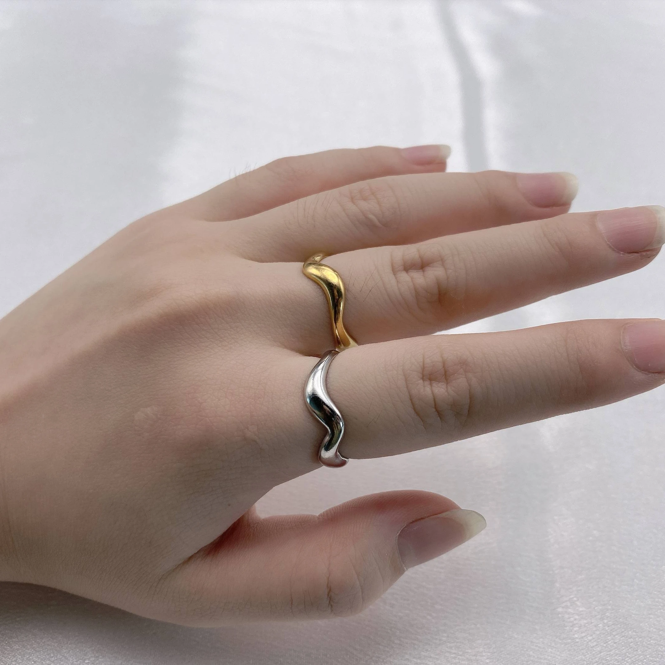 Beimai OEM custom logo 18k gold stainless steel circle ring