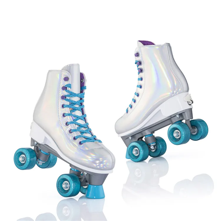 Hot Sale Style Low Price Double Row Flashing Wheel Color Block Shock-Absorbing Skate