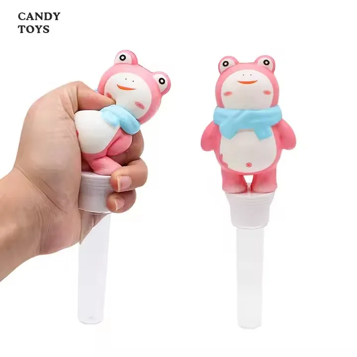 Factory directly Plastic squeeze frog cute lovely animal Candy Toy