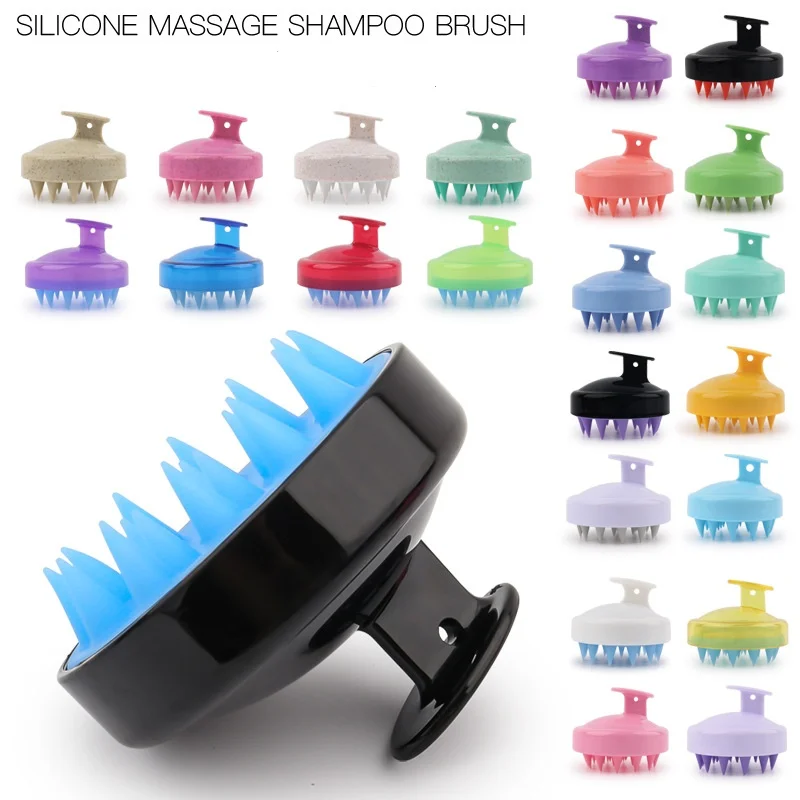 Silicone Shampoo Brush Head Scalp Brushes Massage Comb Hair Root Itching Clean The Scalp Thoroughly Body Massage Bath Brush