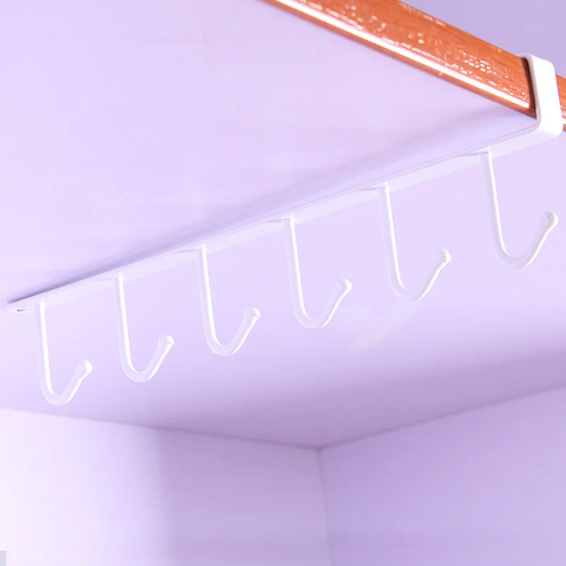 
No trace hook for cabinet, six sets of nail free storage rack for kitchen, creative metal iron kitchenware shelf 