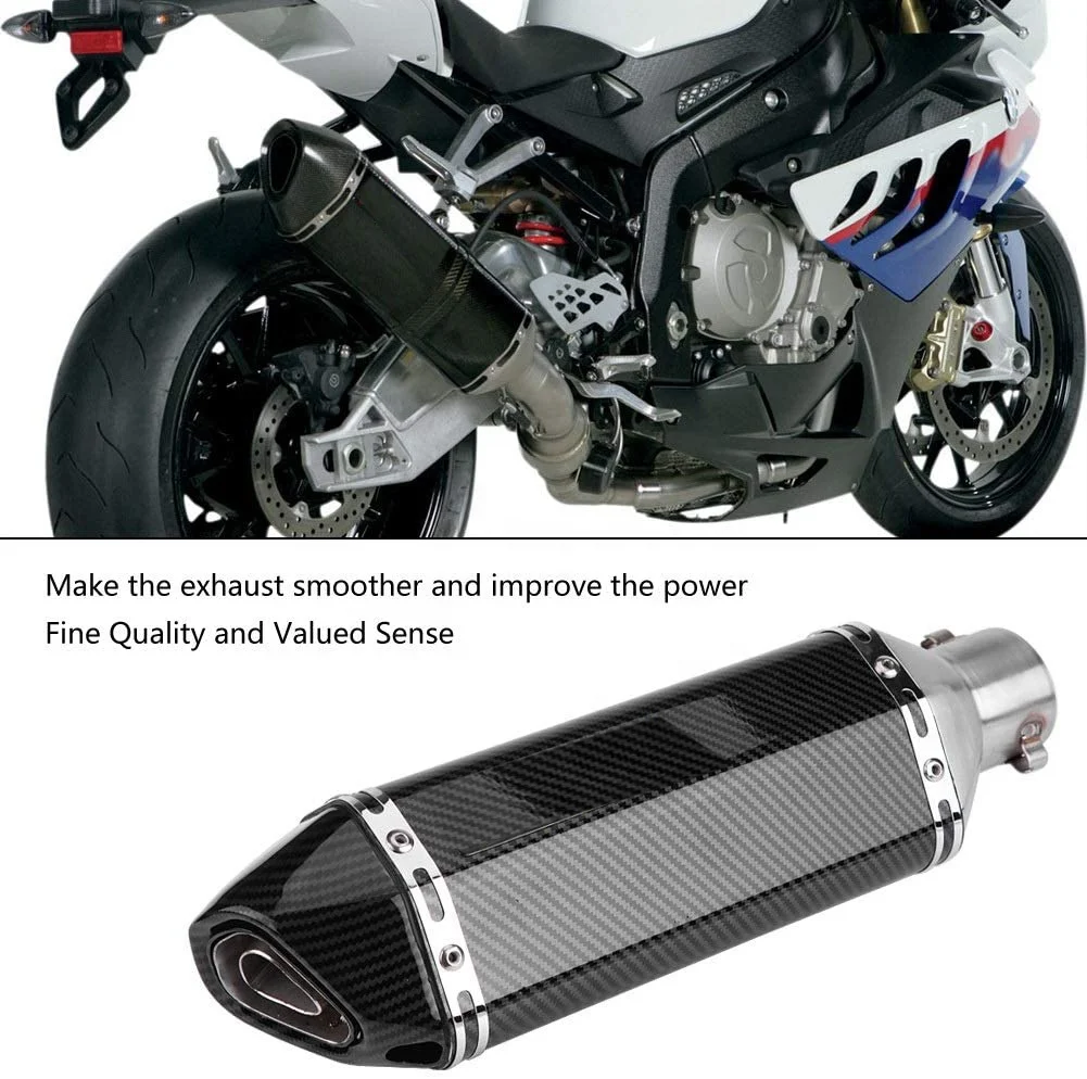 51MM Motorcycle Exhaust Pipe with Muffler Moto Bike Pot Escape 370mm Motorcycle Muffler
