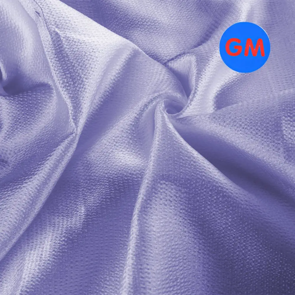 Custom Printed Blue Leaf Design Silk-like Silky Satin 97% Polyester 3%spandex Elastane Fabric for Casual Dresses