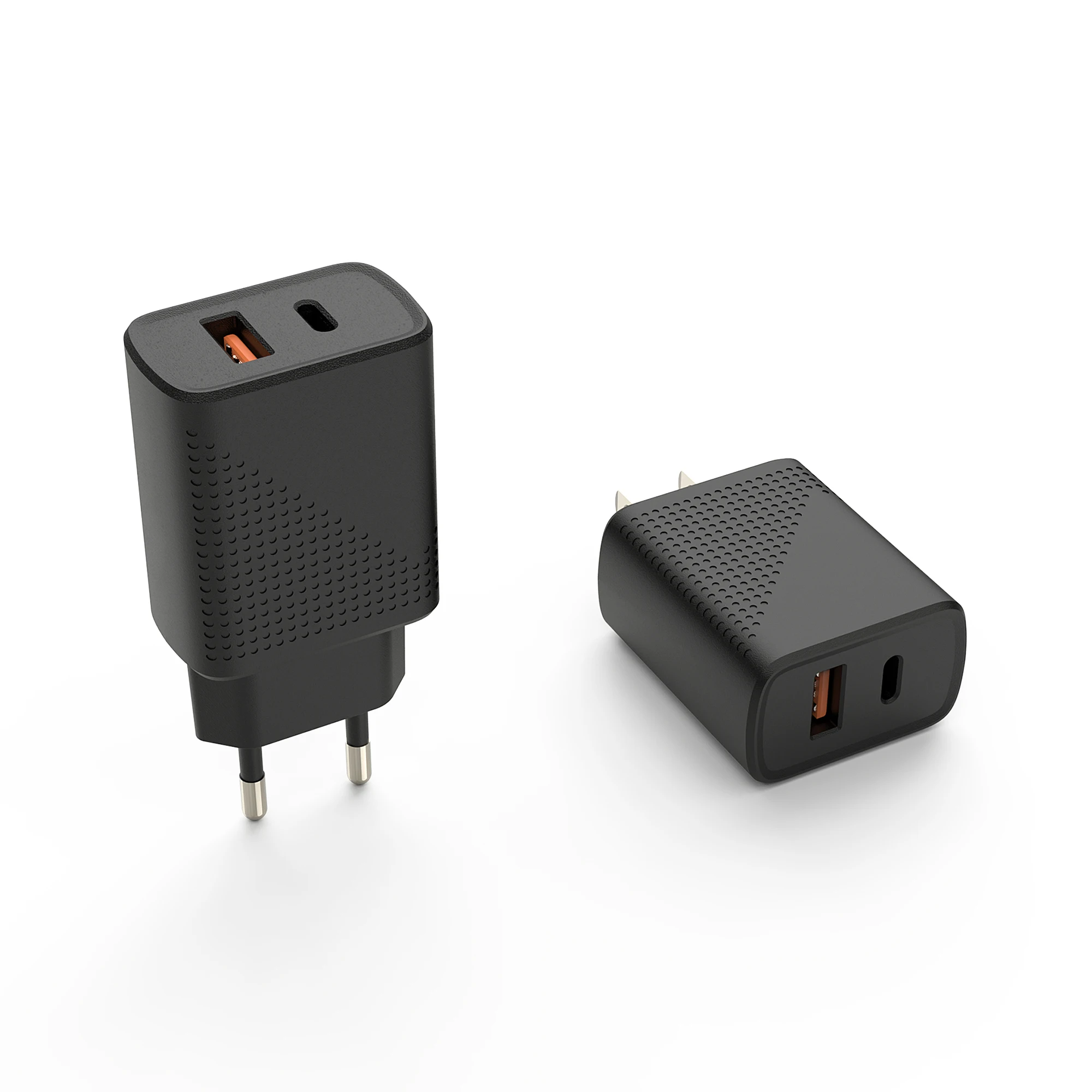 YC-258AC 18W PD Fast Charger Dual port Type C+A  PD Adapter Usb Wall Charger