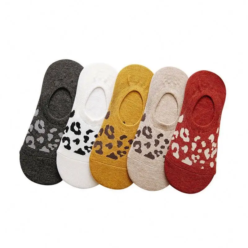 В Корейском стиле; Модная обувь на тонком леопардовый чехол из силиконового геля Нескользящие низкие незаметные носки-башмачки